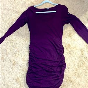 Eggplant BodyCon Dress with Rouching